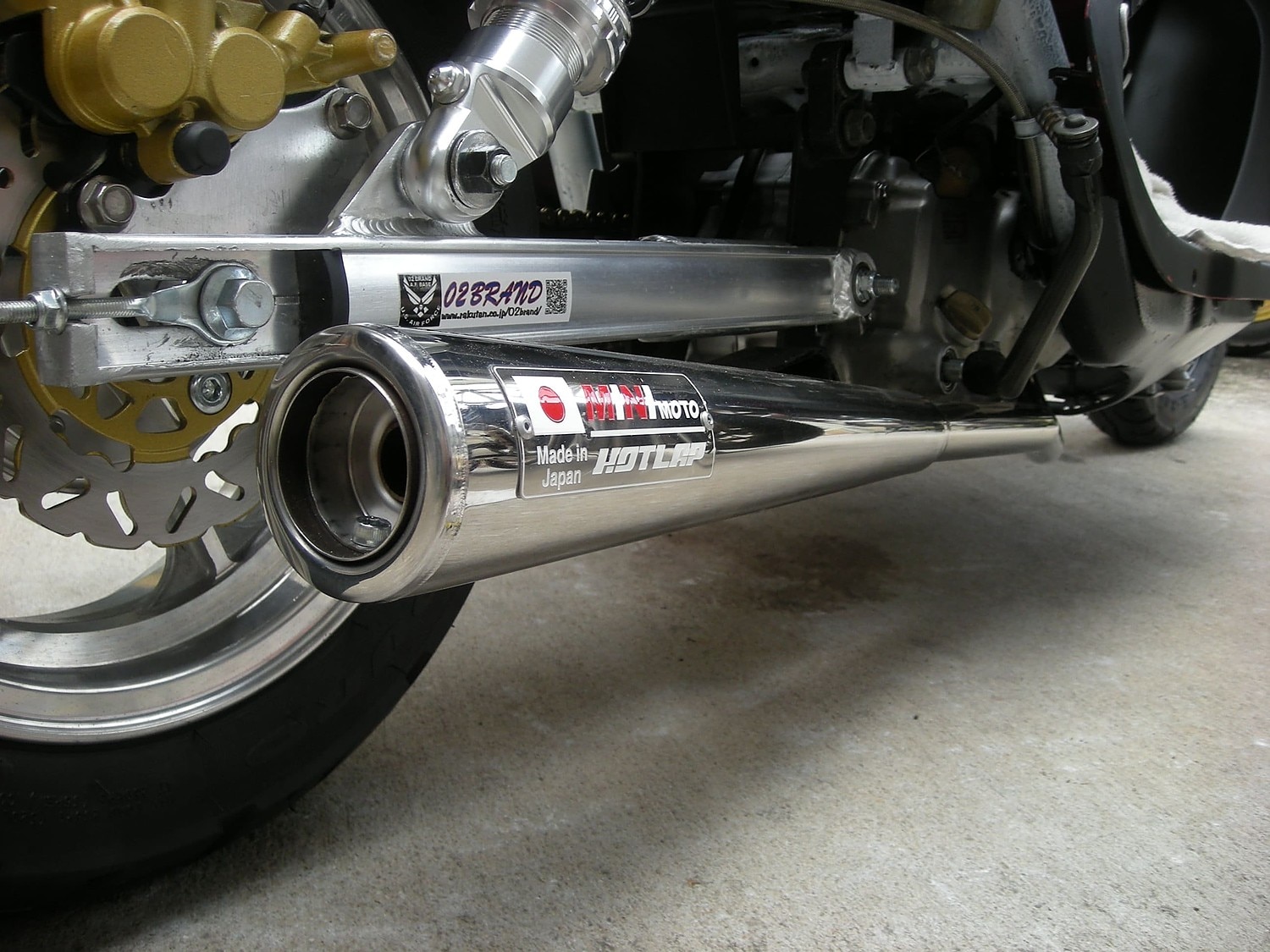 カブ50 90 ミニモト　SPクラシックマフラー（エンブレムあり） カブSPクラシックマフラー MINIMOTOエンブレムあり : ミニモト