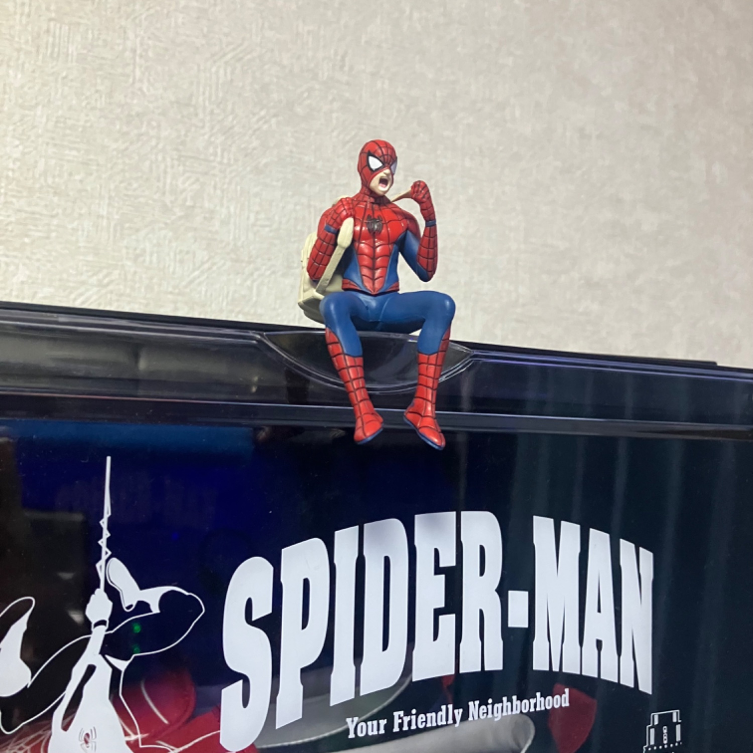 SR+ SPIDER-MAN スパイダーマンの日常 ガチャガチャ 新聞 食事 - アメコミ