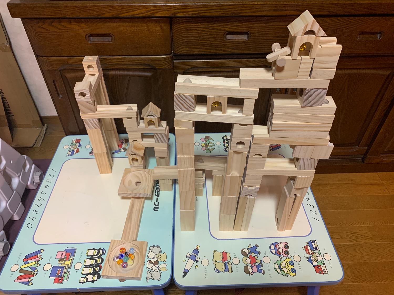 楽天市場】tanoshimu 知育玩具 積み木 おもちゃ ビー玉転がし 木製