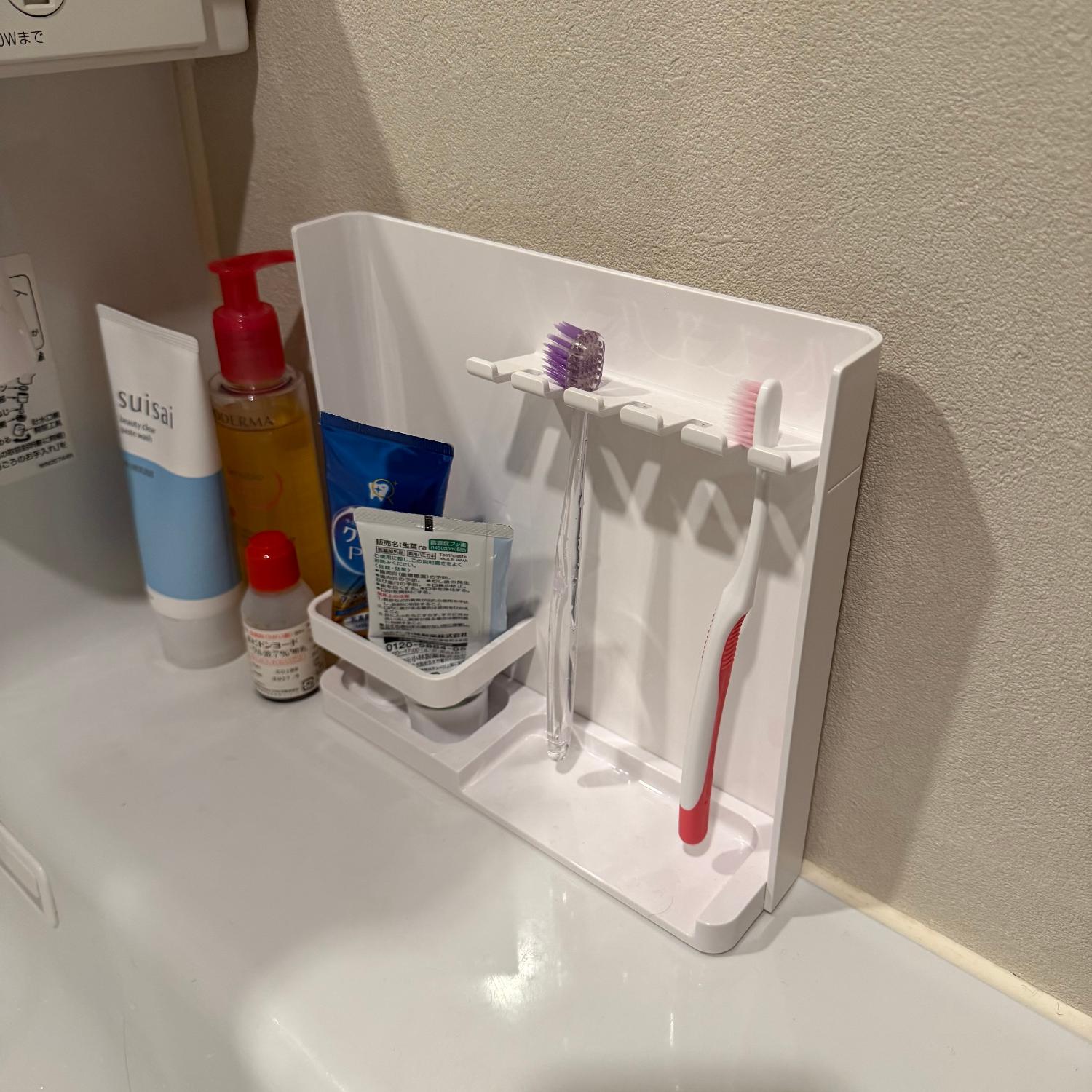 ［ 目隠し歯ブラシ＆チューブスタンド タワー レギュラー 山崎実業 タワーシリーズ 歯ブラシスタンド レビュー画像7