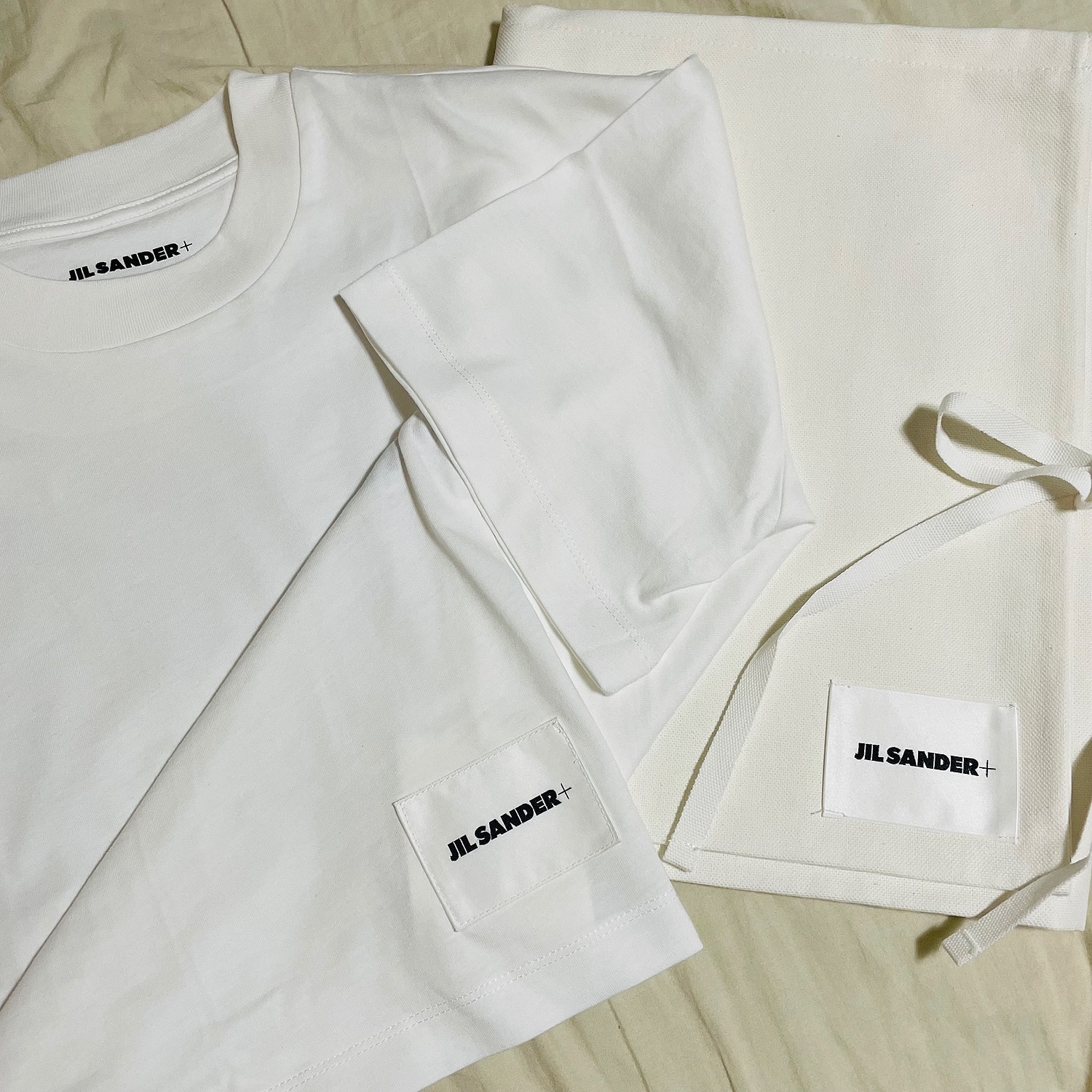 ジルサンダープラス j40gc0001 ロゴラベルクルーネック半袖Tシャツ XL JIL SANDER（ジルサンダー） JIL SANDER+ プラス Tシャツ 【3枚組