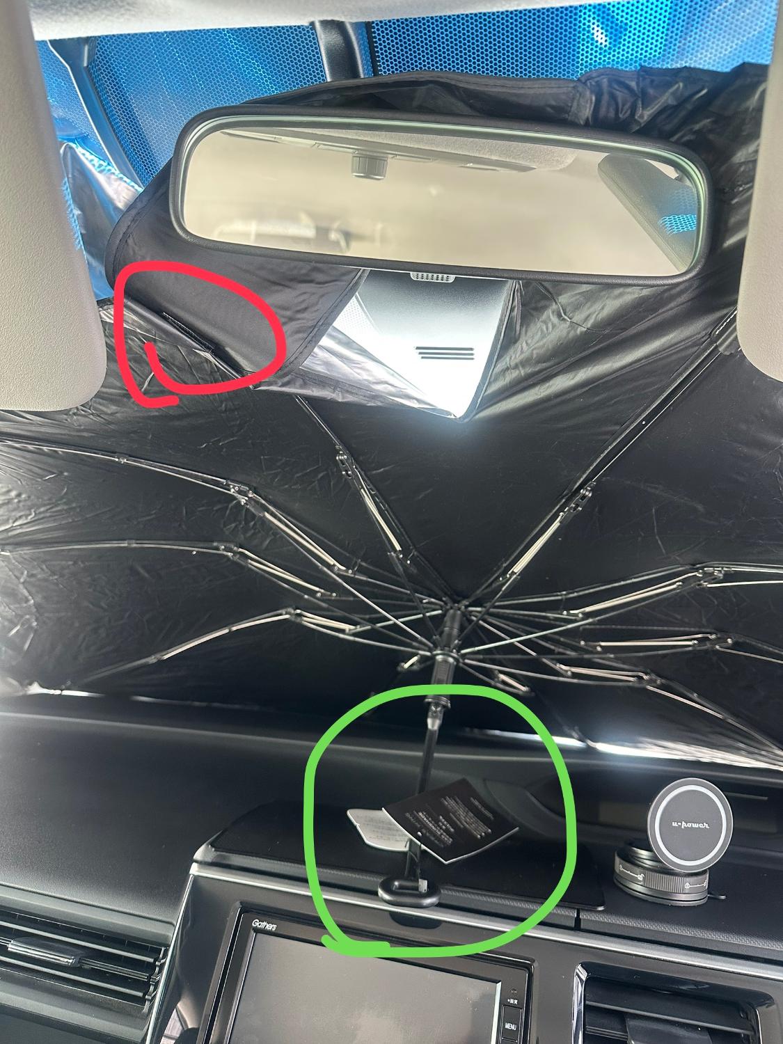 ＼期間限定★50%OFF★990円～／ 年間ランキング1位 強化版 車 サンシェード 傘型 フロント 高品質 車サンシェード 傘型サンシェード 猛暑対策 レビュー画像9