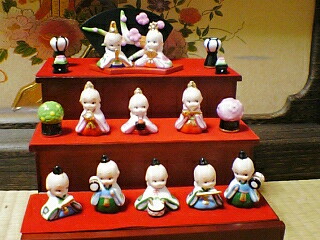 楽天市場】雛人形【ローズオニールキューピー】キューピーお雛様3段 