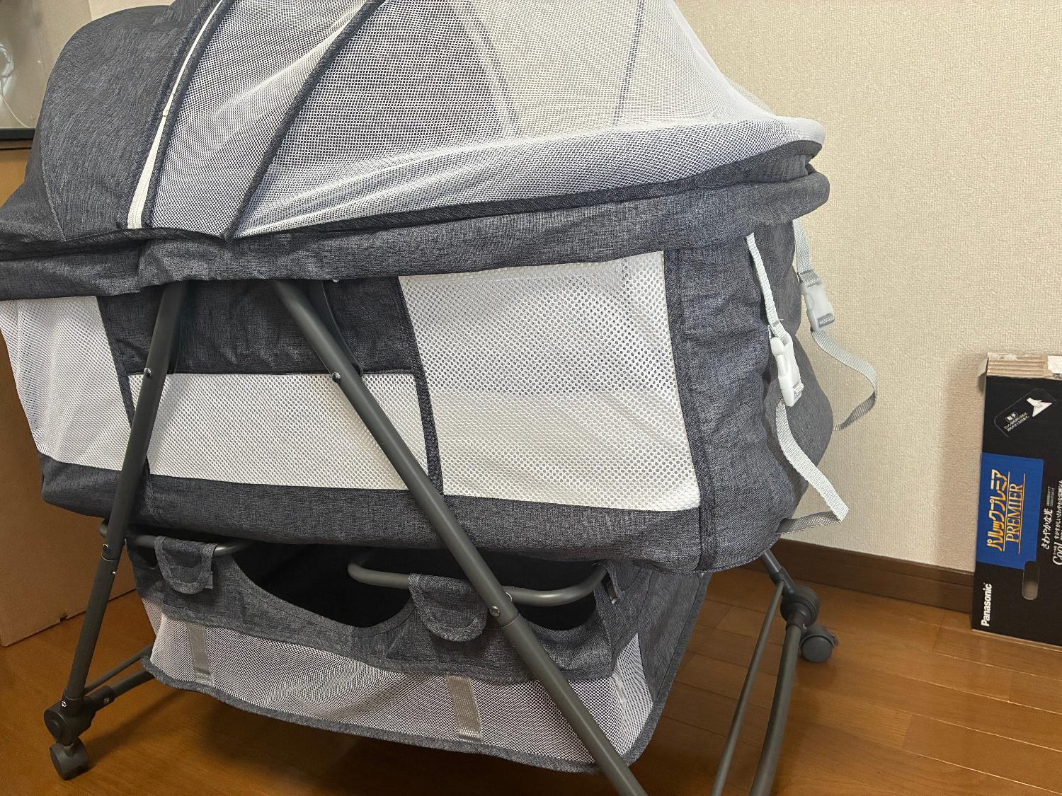 2024 HZDMJ ベビーベッド グレー HZDMJ ベビーベッド 2024年最新型 
