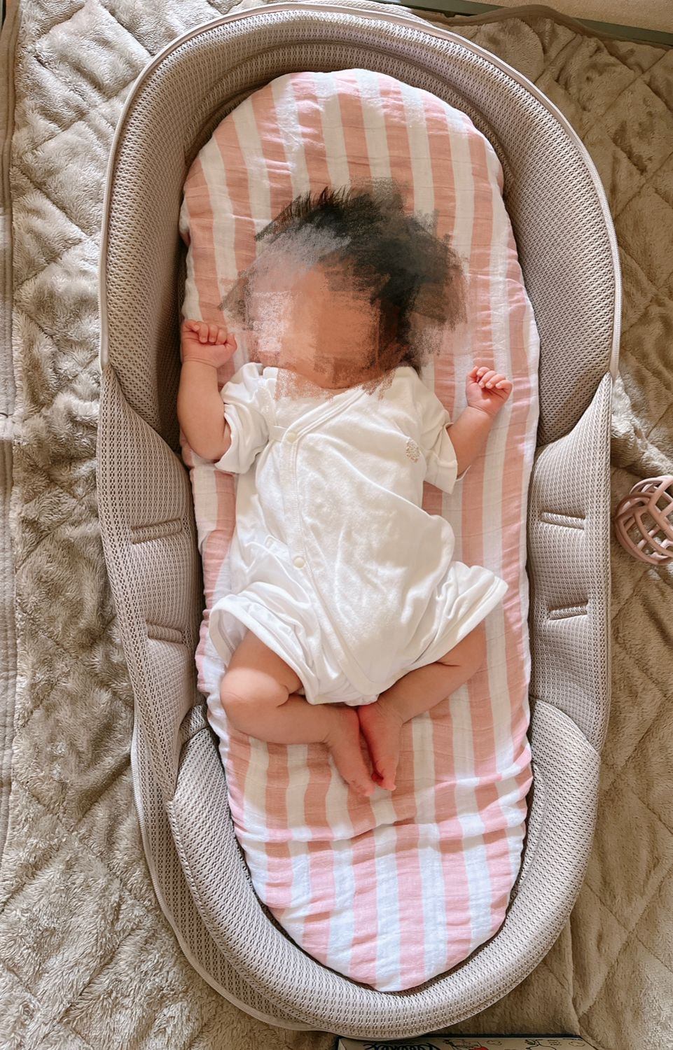 ネオママイズム 赤ちゃん用 ベビーベッド ピンク 折りたたみベッド 