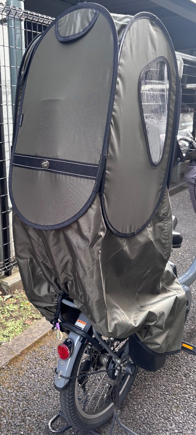 自転車 レインカバー 防寒 チャイルドシート 後ろ 子供乗せ 後乗せ リアシート 雨カバー ＼ ビッケ bikke パナ ノロッカ レインカバー 自転車レインカバー レビュー画像6