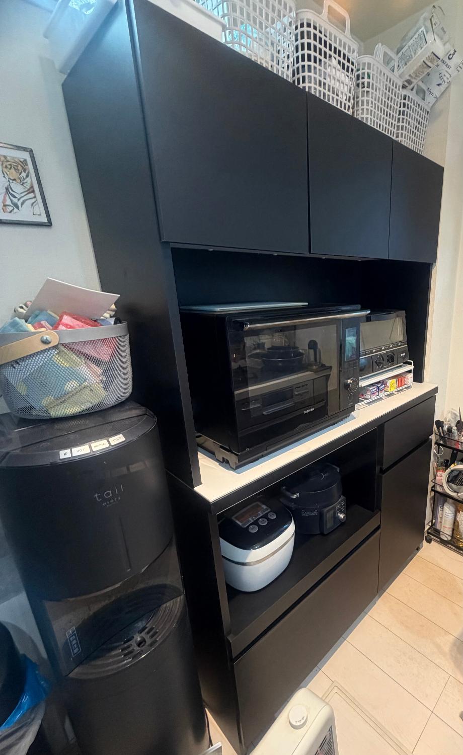楽天市場】食器棚 大川家具 レンジ台 キッチンボード 完成品 キッチン