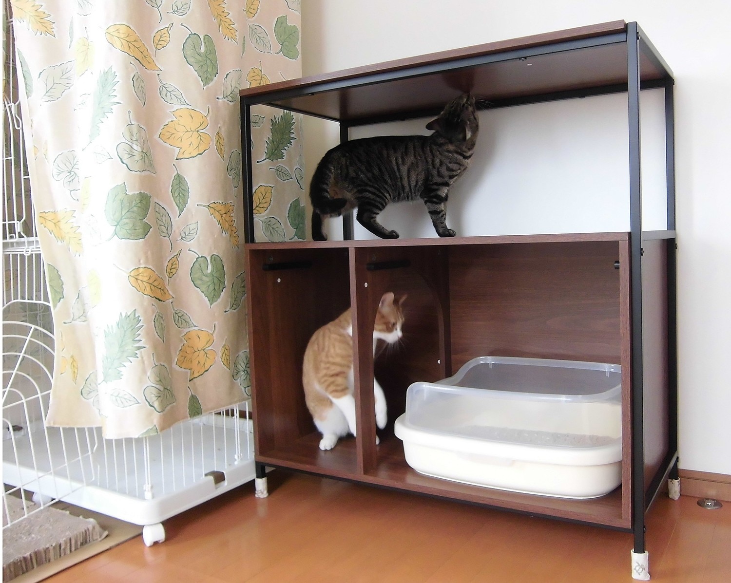 猫 トイレ 収納 隠す おしゃれ 家具 目隠し ペット用品 ねこ カバー インテリア ラック リビング 収納 棚 収納棚 猫トイレ収納 Selma セルマ レビュー画像11