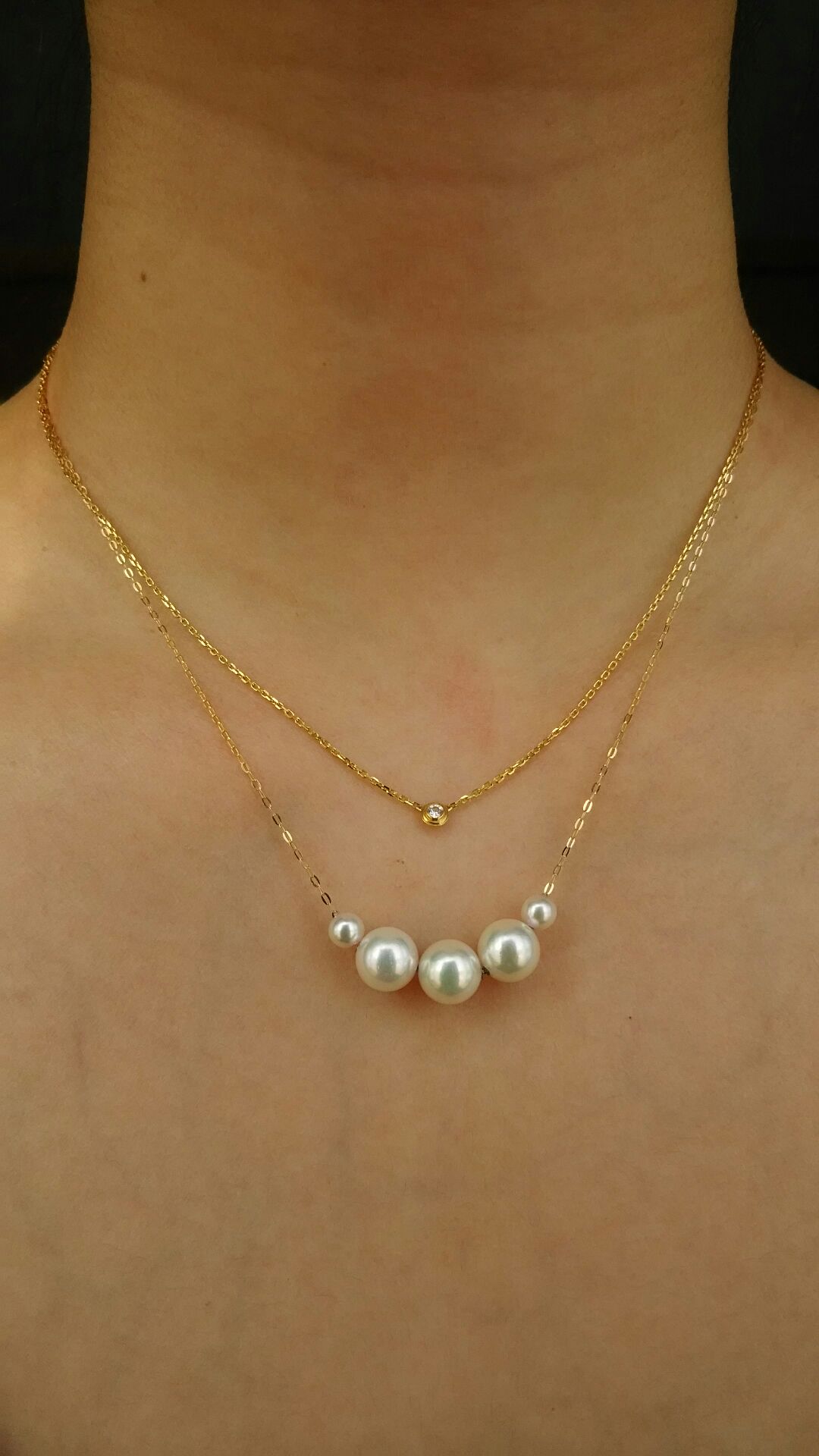 【楽天市場】パール アコヤ真珠 ネックレス akoya K18 ベビーパール スルーネックレス pearl necklace あこや アコヤ