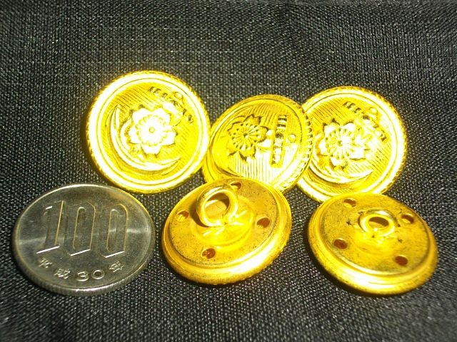 金ボタン(旧海軍[桜にイカリ])大サイズゴールド 錨 レプリカ 手芸 エンブレム 衣装 メタル コスプレ