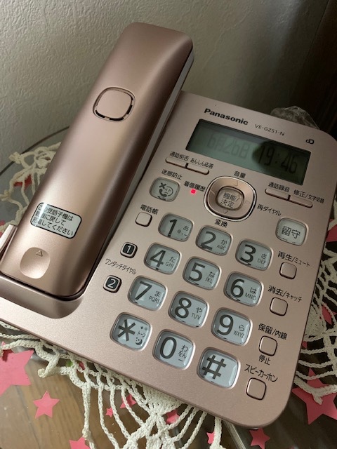 正規品販売！ パナソニック VE-GZ51DL-N デジタルコードレス電話機 子機1台付き ピンクゴールド VEGZ51DL-N fucoa.cl