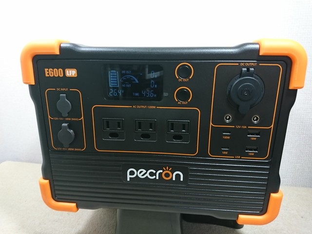 楽天市場】【限定クーポンで48800円☆】PECRON ポータブル電源 E600LFP リン酸鉄614Wh/1200W 大容量  AC高出力1200W(瞬間最大2400W) 急速充電 小型 軽量 高耐久 パススルー ソーラー充電 純正弦波 MPPT制御 PSE認証済  BMS安全管理 家庭用 電動工具 蓄電池(Pecron楽天市場店 ...