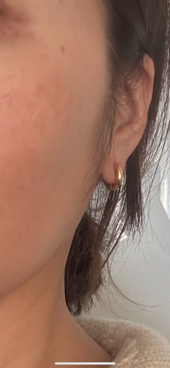 楽天市場】K18中折れ式フープピアス(14mmセミラウンド)(18金 18k