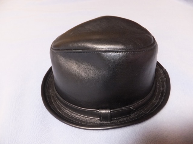 USA製ニューヨークハット新品Lambskin Fedora本革製 中折れ 黒L 【公式 