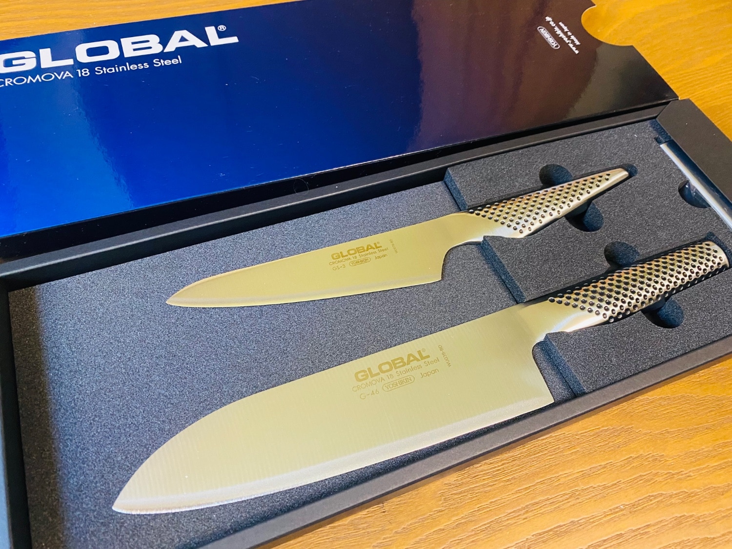 楽天市場】【レビュー特典】 グローバル包丁 『 三徳3点セット GST-B46