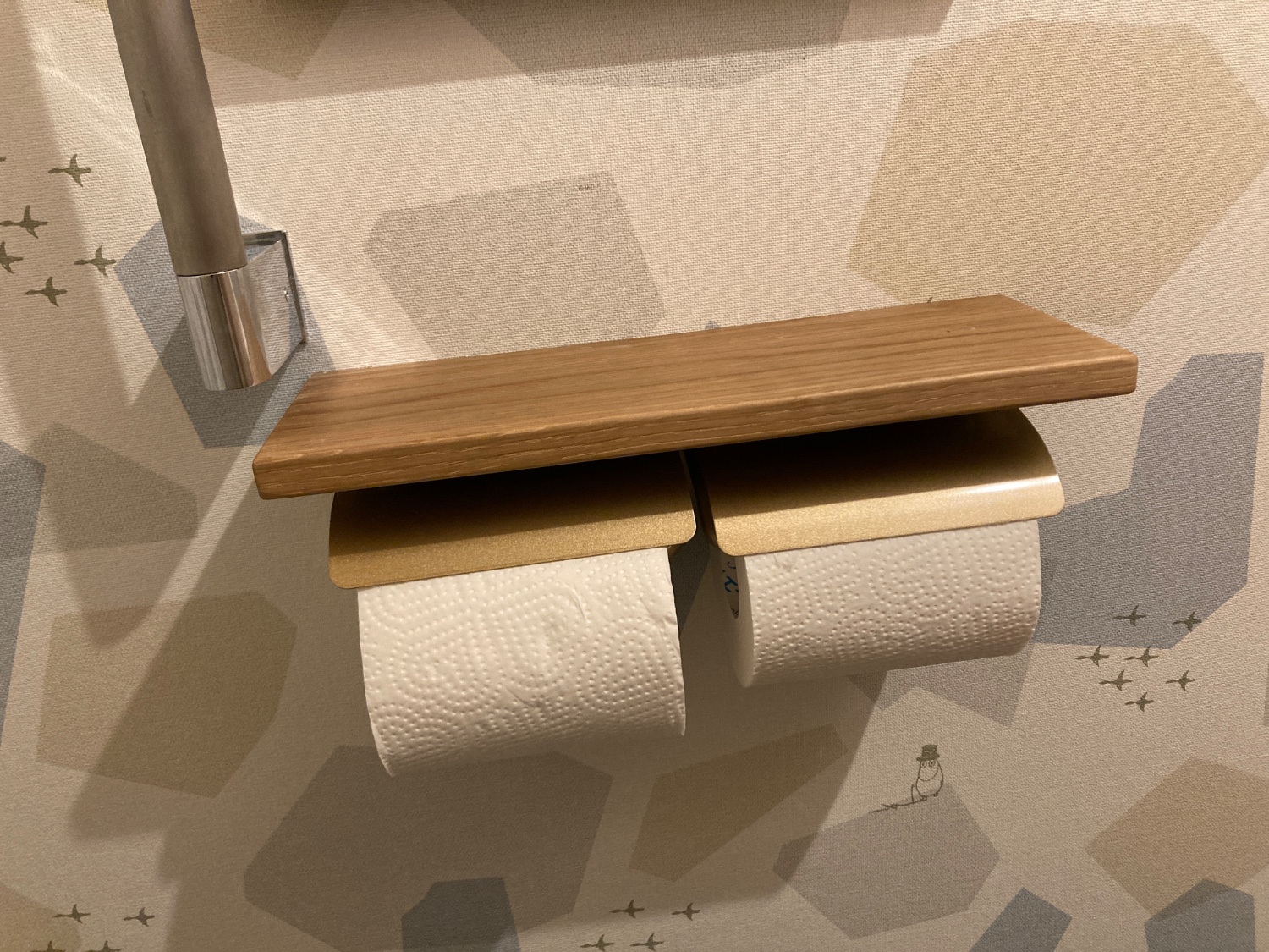 【日本製】SALA トイレットペーパーホルダー W 日本製】SALA トイレットペーパーホルダー 2連 ダブル 天然木 棚