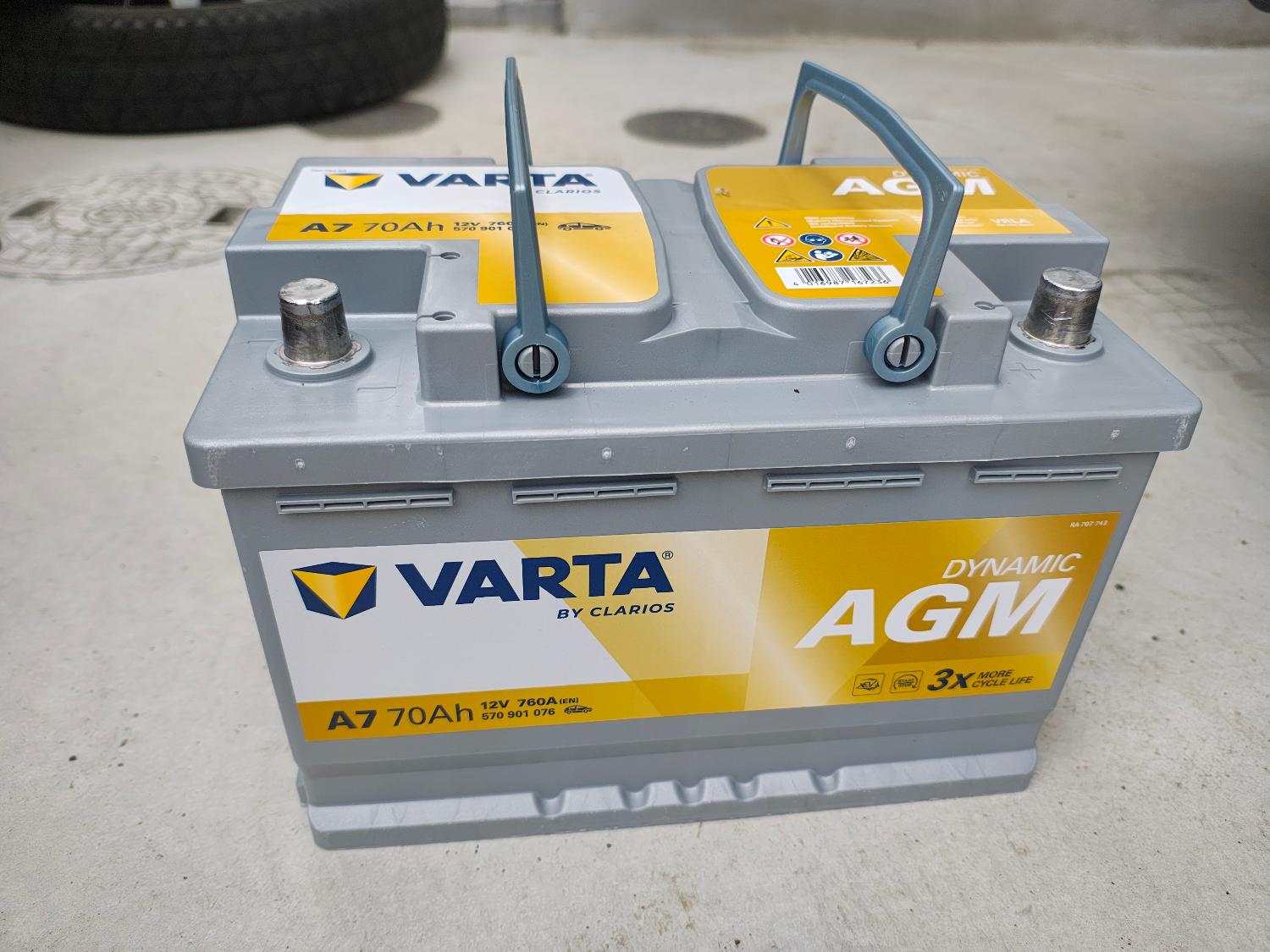 楽天市場】ドイツ製 VARTA バッテリー 570-901-076 A7(旧品番E39) AGM