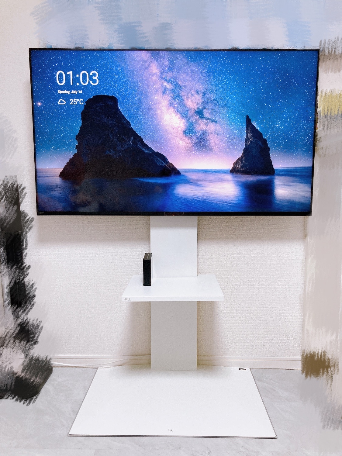 WALL V3 ハイタイプ　壁寄せ　壁掛けテレビ　テレビ台　ホワイトオーク テレビスタンドはWALL～ V3 | EQUALS（イコールズ）