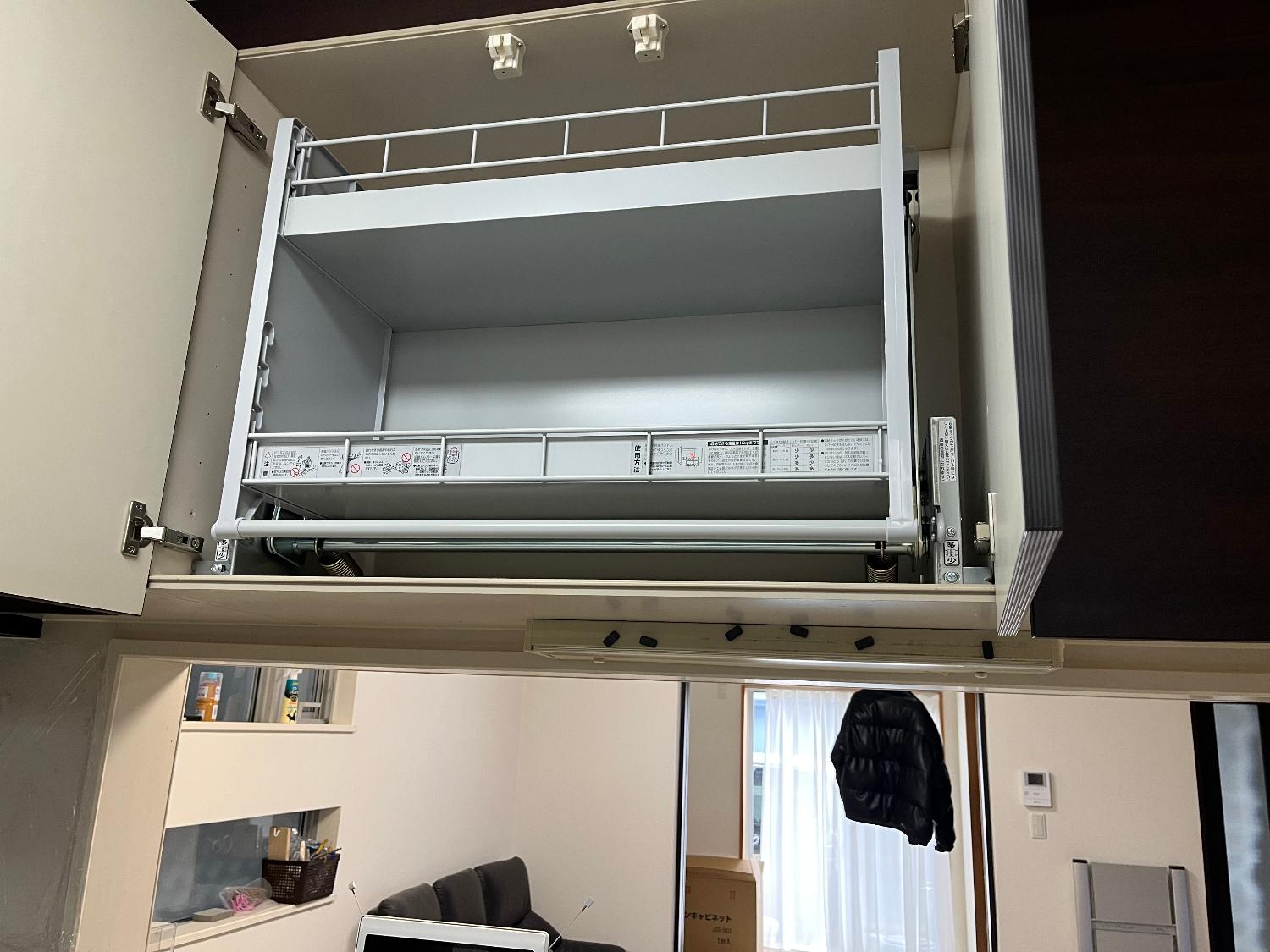 楽天市場】昇降式吊戸棚 ダウンキャビネット JDS900(幅900mm吊戸棚用
