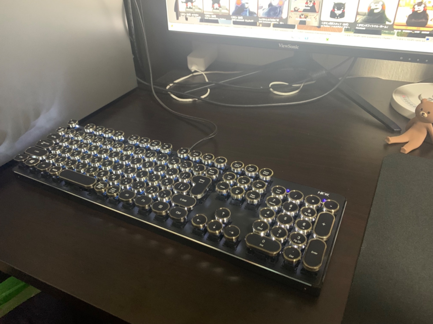 楽天市場】タイプライター風 メカニカルキーボード 有線 青軸 日本語