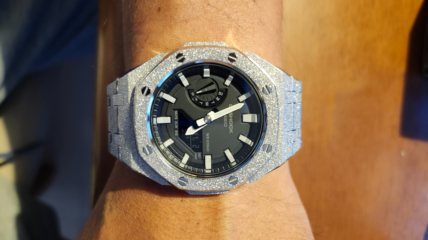 楽天市場】G-SHOCK GA2100 1a フロステッド シルバー カスタム