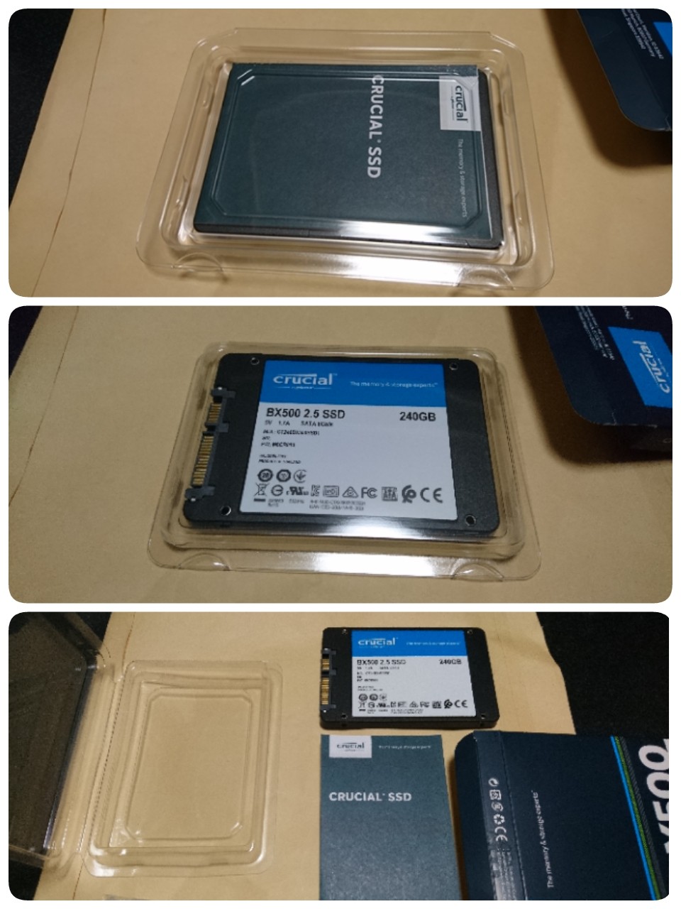Crucial クルーシャル SSD 480GB BX500 SATA3 内蔵 2.5インチ 7mm CT480BX500SSD1 3年保証・翌日配達 MC8012BX500-480G グローバル パッケージ 送料無料
