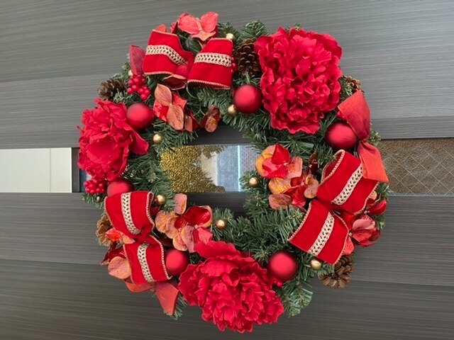 楽天市場】クリスマスリース・レッド リース クリスマスリース 壁掛け