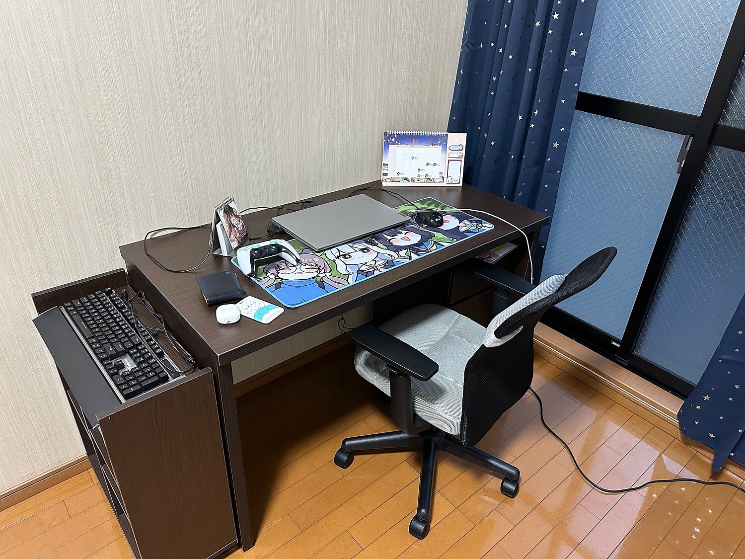 ニトリ システムデスクセット デスク・収納シェルフ・ワゴン3点セット