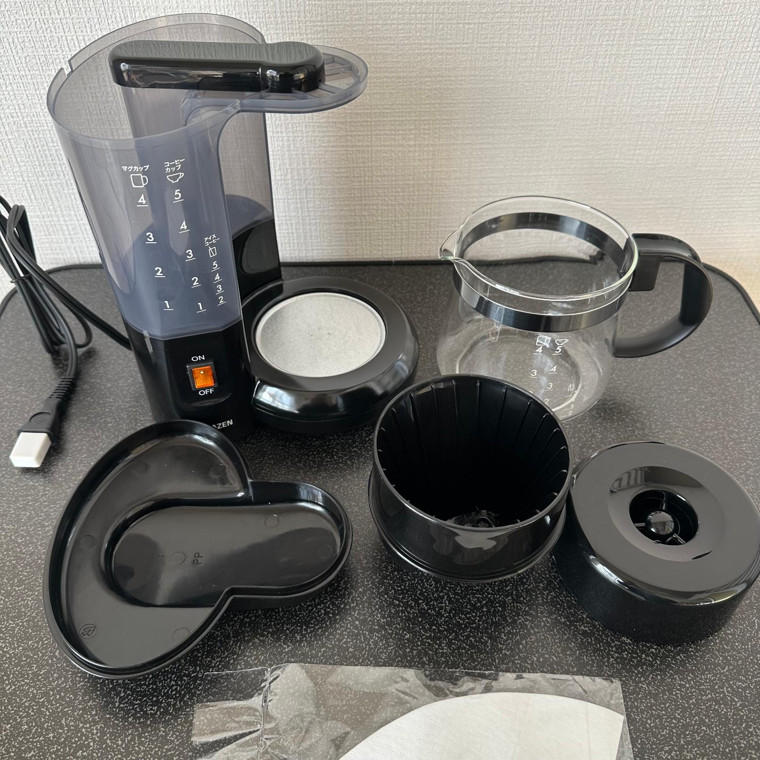 コーヒーメーカー YCA-502 650mL YCA-502(B) ドリップ式コーヒーメーカー YAMAZEN(山善) ブラック色