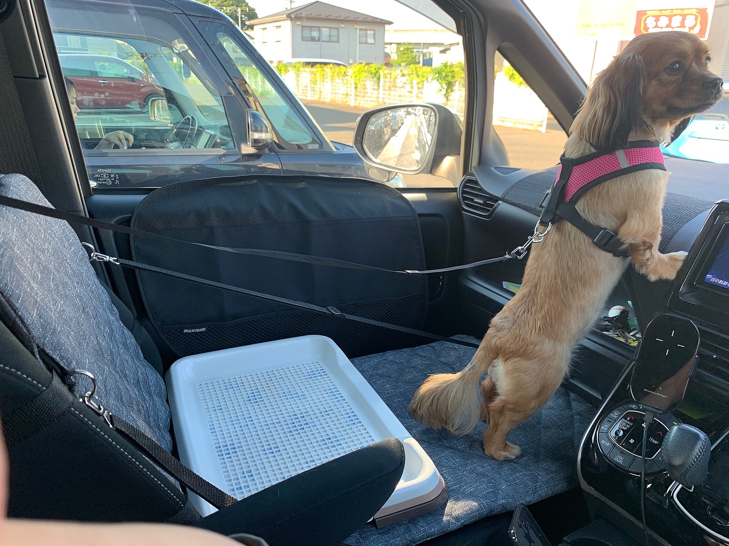 座席下への落下を防ぐ広々ボード（助手席用） 犬 車 ドライブ 車