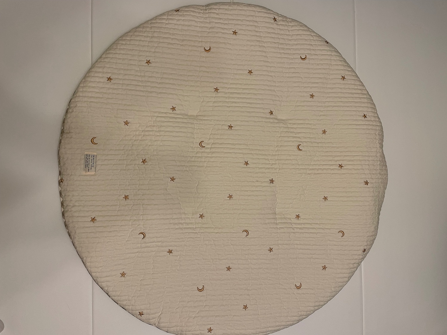 両面使える　本場韓国生産　 ROUND RUG 星月・くまの刺繍　プレミアムイブル　ラウンドラグ　ラグマット　ヌビマット イブルラウンドラグ プレミアムイブル 韓国製ヌビマット レビュー画像4