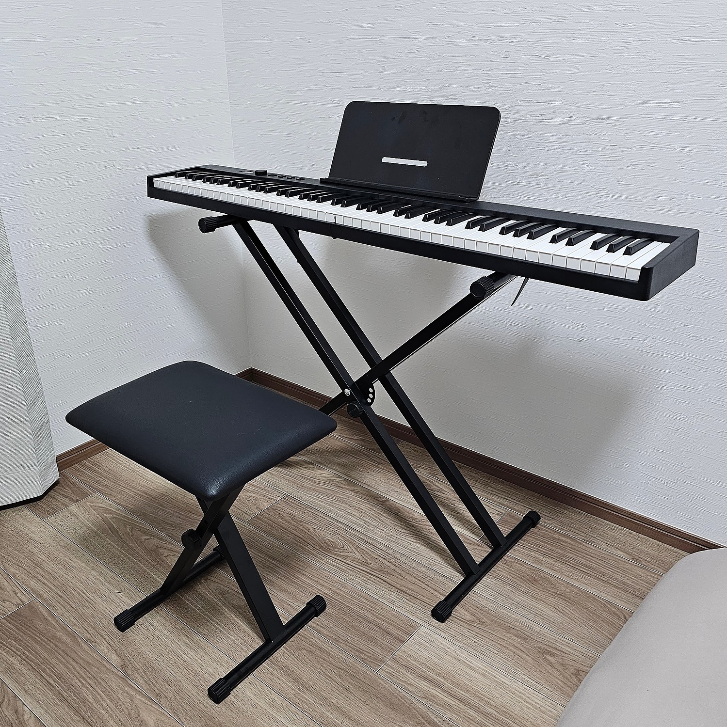 キーボードスタンド ピアノ 電子ピアノ 鍵盤 X型 ダブル