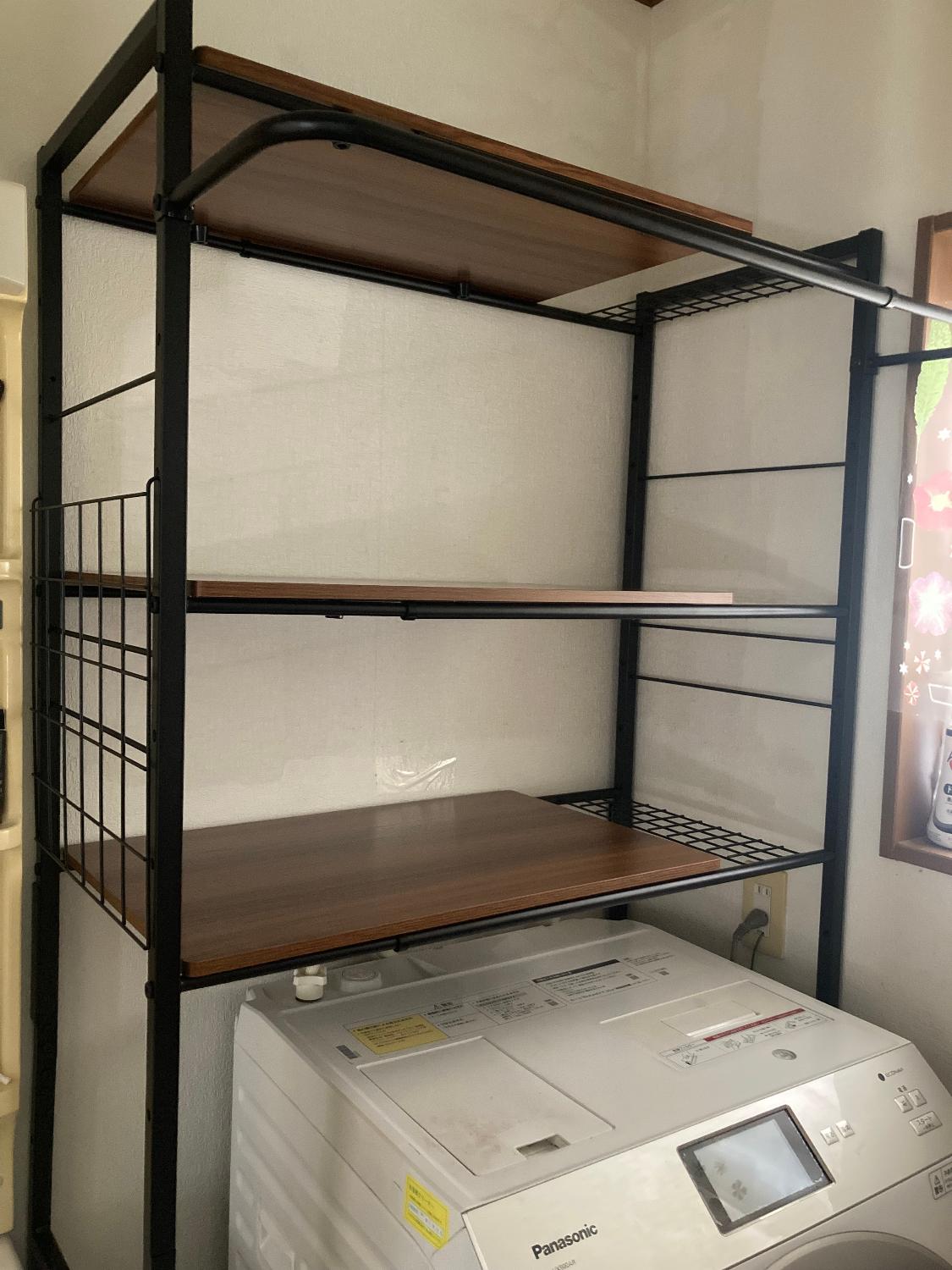 ＼エントリーで最大100%ポイントバック／ ランドリーラック 棚3段 3段 洗濯機 ラック おしゃれ 伸縮 洗濯機ラック ランドリーラック エカンズ LSH-530 レビュー画像5