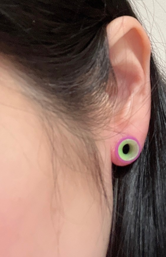 0G カラフルトンネル ダブルフレア シリコン 拡張 ボディピアス