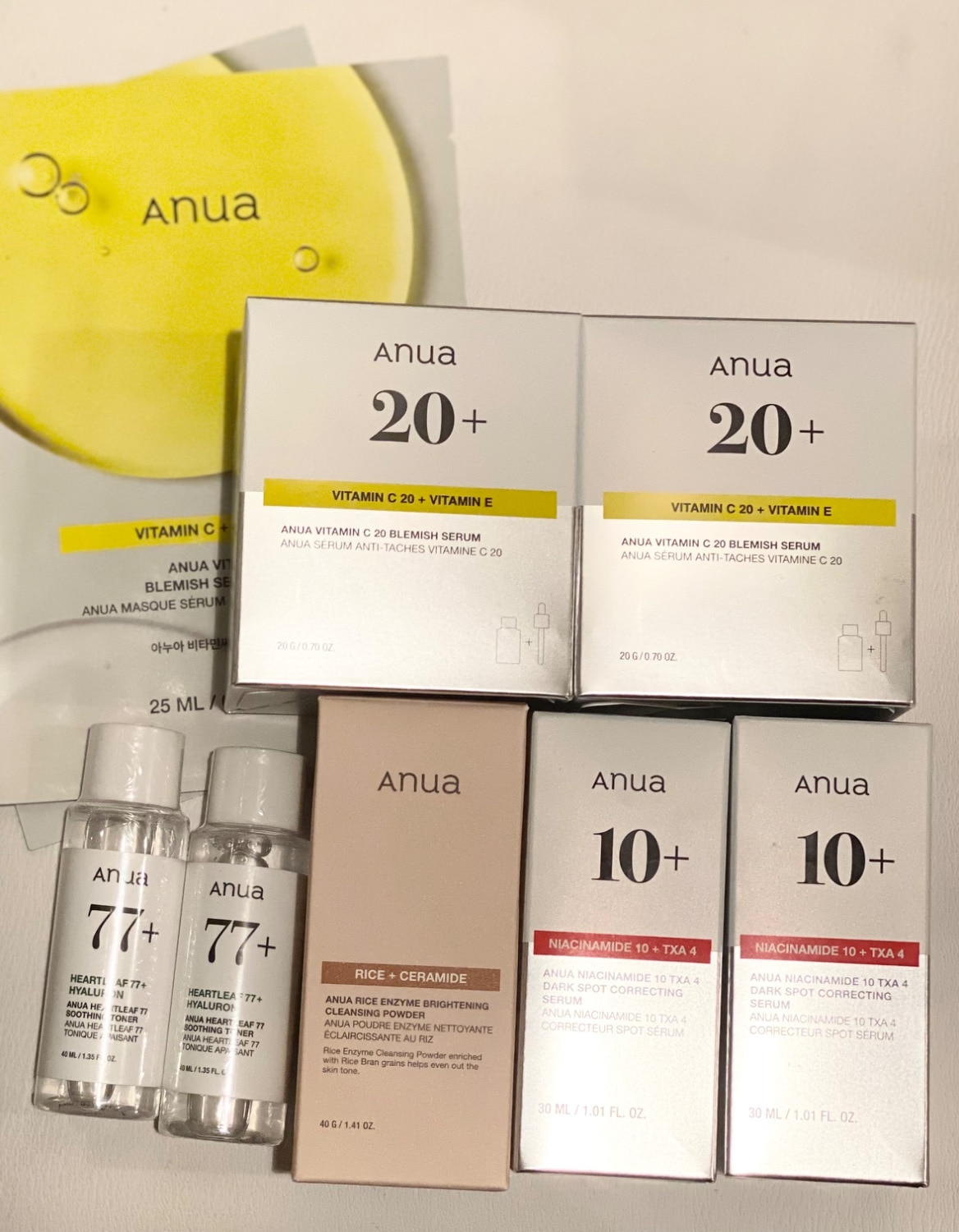 Anua まとめ売りセット 8+・3+・0.3+・20+・洗顔パウダー アヌア 化粧