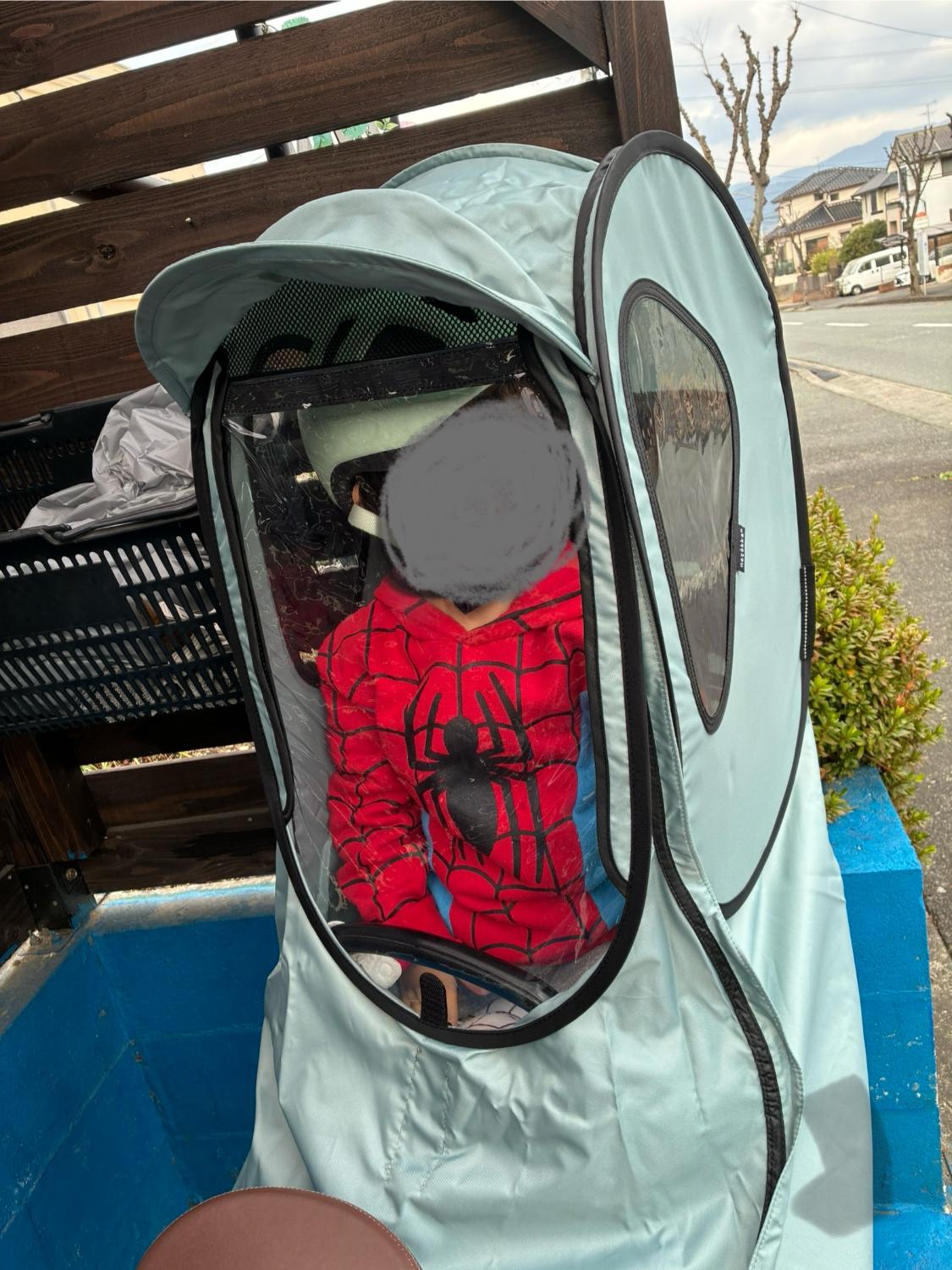 自転車 レインカバー 防寒 チャイルドシート 後ろ 子供乗せ 後乗せ リアシート 雨カバー ＼ ビッケ bikke パナ ノロッカ レインカバー 自転車レインカバー レビュー画像4