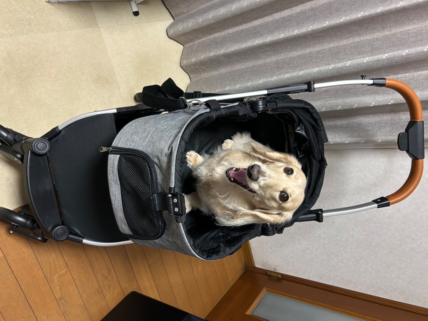 軽量ペットカート 分離式 自立可能 中型犬 小型犬 折りたたみ アルミニウム 多頭 犬カート 分離両用 4輪 ストッパー ペットカート 犬カート ペットバギー レビュー画像17