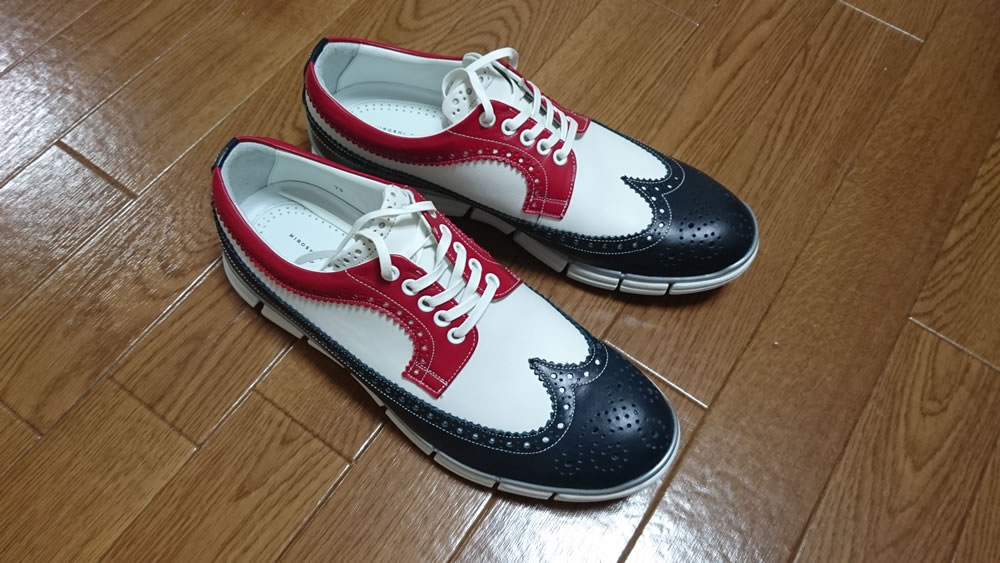 【楽天市場】ヒロシツボウチ Hiroshi Tsubouchi ウイングチップ スニーカー 革靴 トリコロール/ホワイト/ブラック(菅原靴店