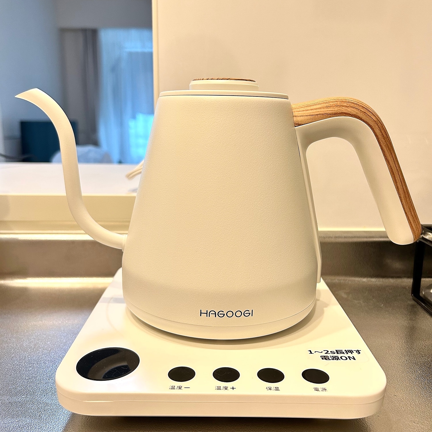 HAGOOGI 電気ケトル 1L ケトル 温度調節 電子ケトル 温度設定 細口 ステンレス 電気やかん 保温 空焚き防止 HAGOOGI 電気ケトル ハゴオギ レビュー画像14