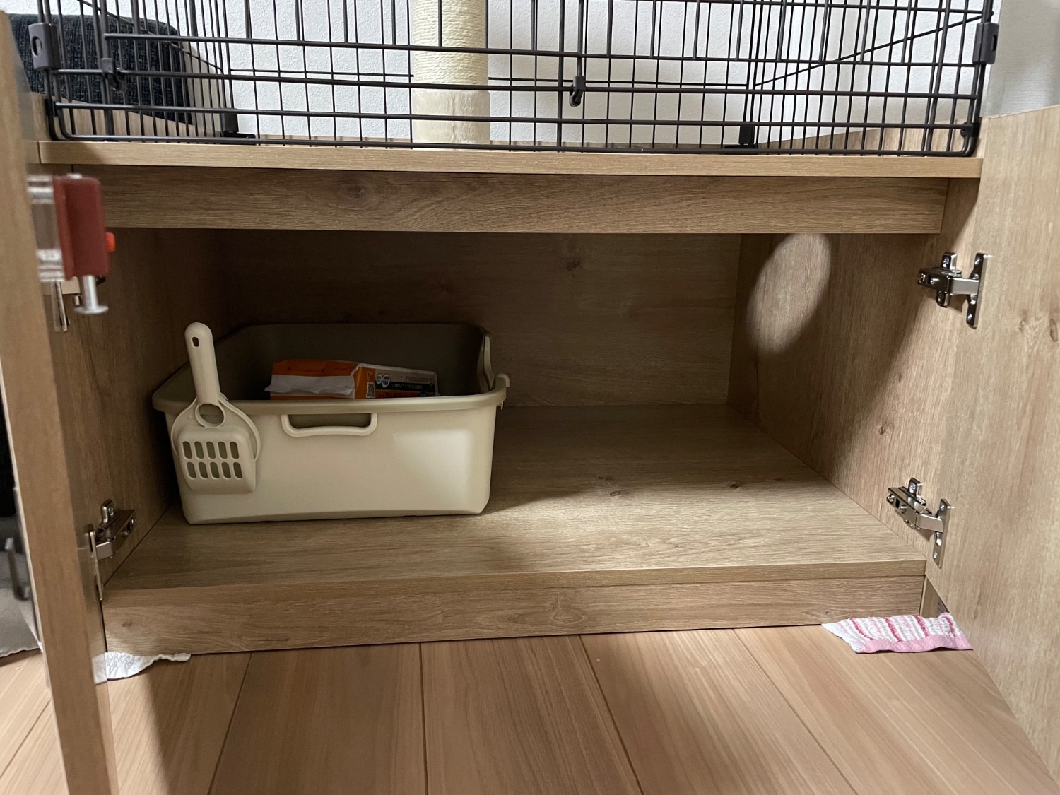 アイリスオーヤマ 猫 ケージ 2段 3段 ハンモック トイレ収納 コンパクト ワイド ゲージ スリム キャットケージ 隠 キャットケージ アイリスオーヤマ 猫ケージ口コミ レビュー画像4