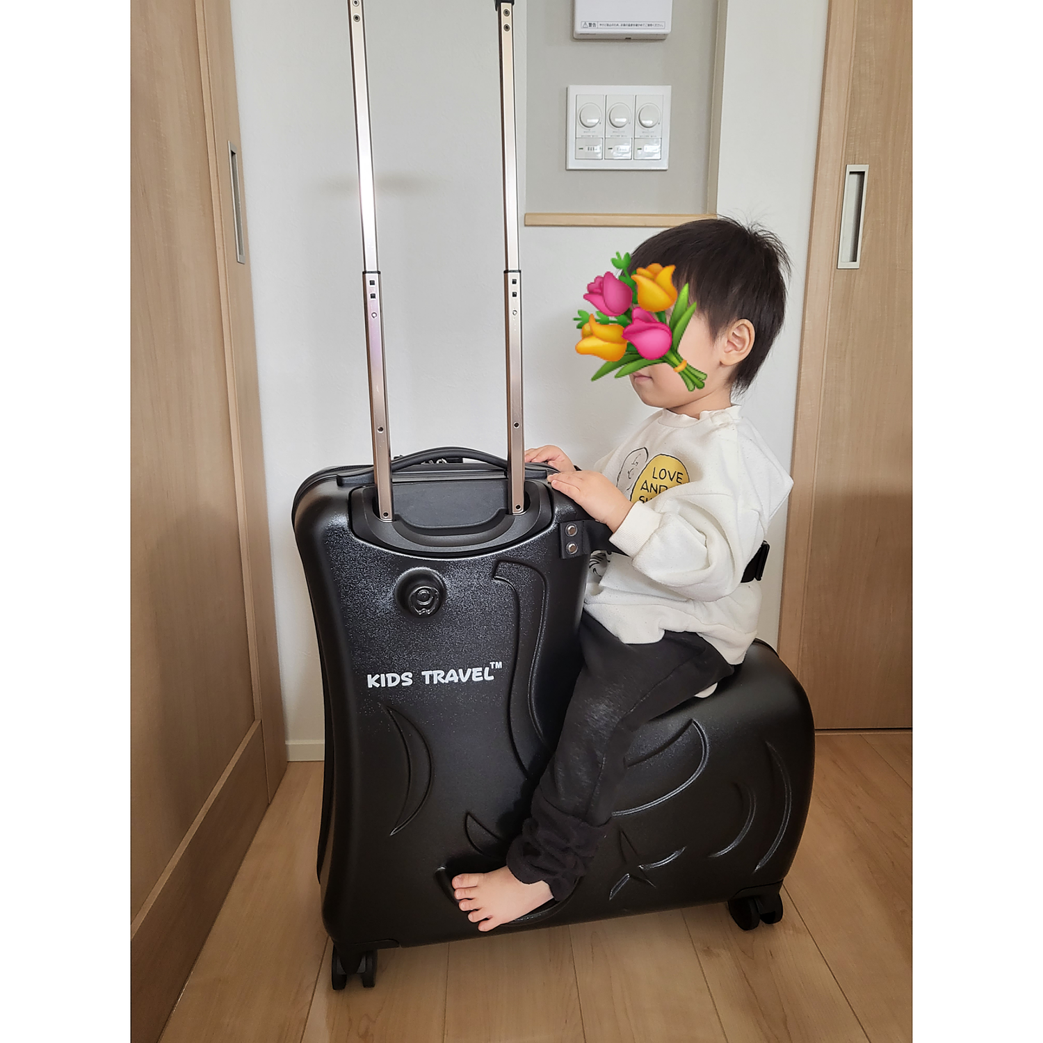 人気ブランド多数対象人気ブランド多数対象子供が乗れるキャリーケース キッズトラベル Mサイズ ブルー 旅行用バッグ 