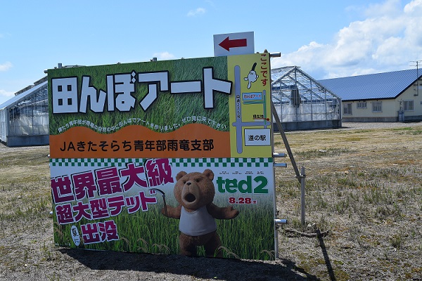 雨竜町の田んぼアートのパネル
