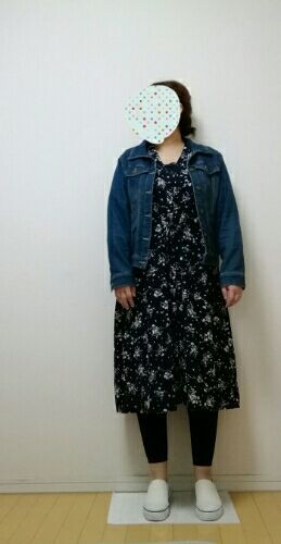 花柄ワンピとｇジャンでコーデ Aven Idag 今日もぽっちゃりコーデ 楽天ブログ