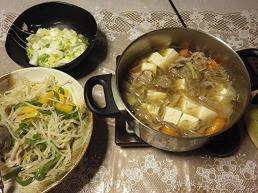 茹でモヤシ　肉豆腐　漬物910.JPG