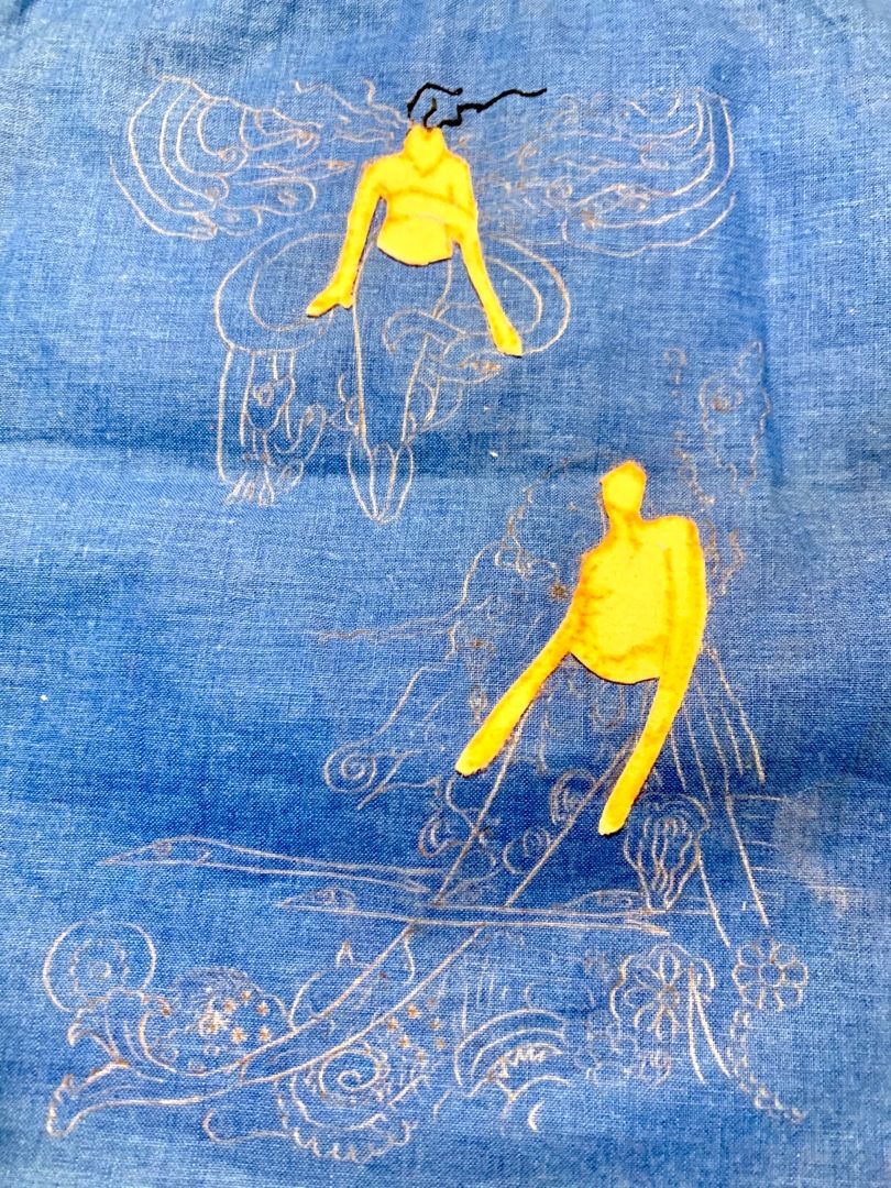 人魚姫 魔女の刺繍図案 シール付きの肌色のフェルトに写しました チャコペーパーではうまく写らず 結局フリーハンドで描き直し Music Land 私の庭の花たち 楽天ブログ