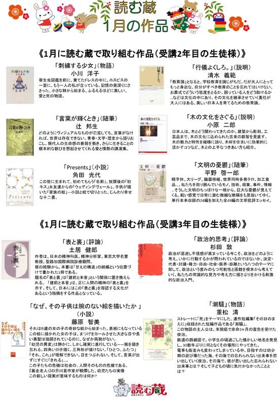 読む蔵 の1月の作品と辻邦生 Miyajuku塾長のブログサイト 楽天ブログ
