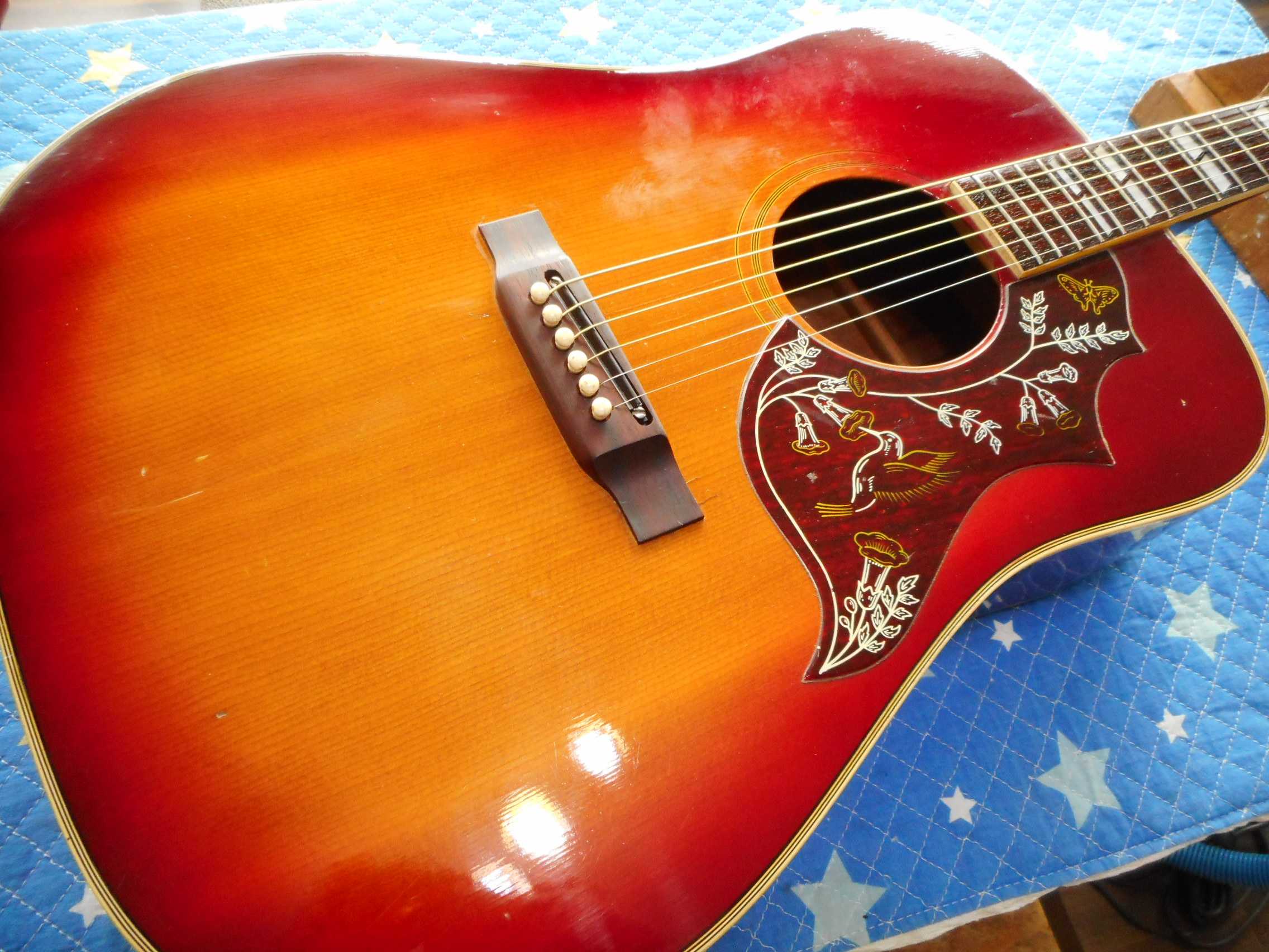 パール アコースティックギター ハミングバードコピー 🌸Pearl /Humming bird レストア | 青春のギターリペア K2