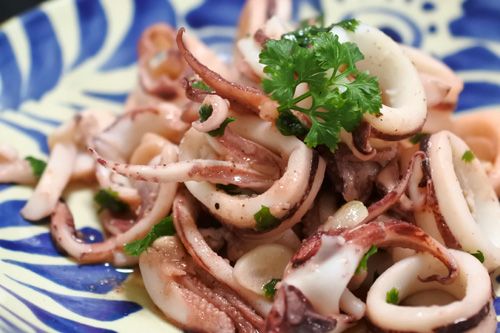 ヤリイカのガーリック炒め