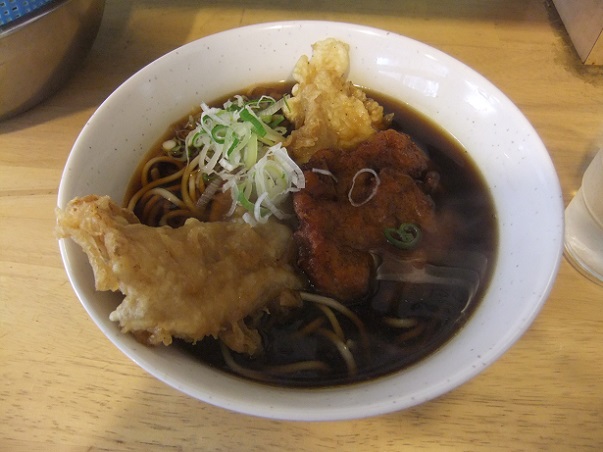 一〇そば@駒込のそば+肉天+海鮮さつま揚げ1