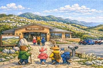※AIさんが描いた平尾台の風景「自然観察センターのイメージ」